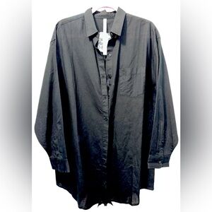 NWT Victoria's secret swim linen boyfriend shirt dress beach COVERUP